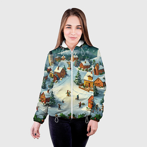Женская куртка Каникулы нового года / 3D-Белый – фото 4