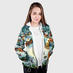 Куртка с капюшоном женская Каникулы нового года, цвет: 3D-белый — фото 2