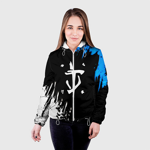 Женская куртка Doom краски лого текстура / 3D-Белый – фото 4