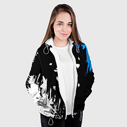 Куртка с капюшоном женская Doom краски лого текстура, цвет: 3D-белый — фото 2