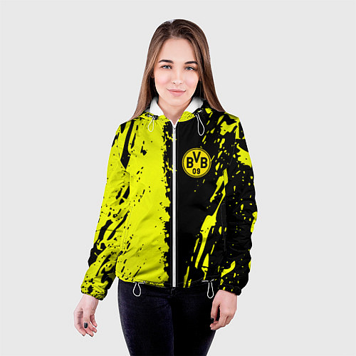 Женская куртка Borussia краски текстура / 3D-Белый – фото 4