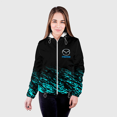 Женская куртка Mazda голубые краски / 3D-Белый – фото 4
