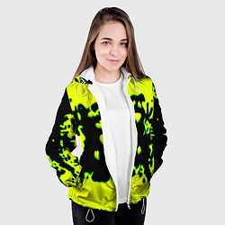 Куртка с капюшоном женская Doom кислотное лого краски, цвет: 3D-белый — фото 2