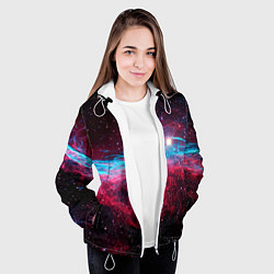 Куртка с капюшоном женская Uy scuti star - neon space, цвет: 3D-белый — фото 2