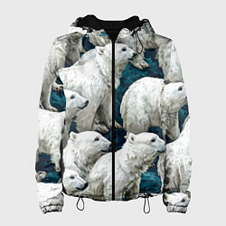 Куртка с капюшоном женская Свора белых медведей, цвет: 3D-черный