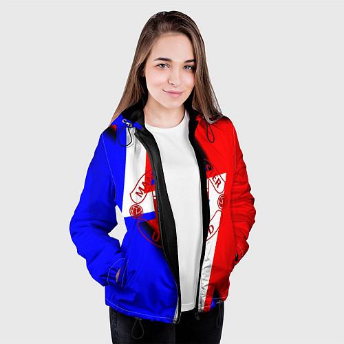 Женская куртка Манчестер юнайтед геомтерия / 3D-Черный – фото 3