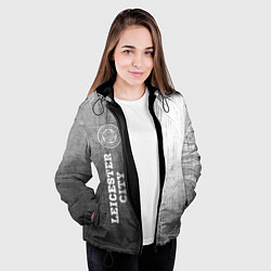 Куртка с капюшоном женская Leicester City - grey gradient по-вертикали, цвет: 3D-черный — фото 2