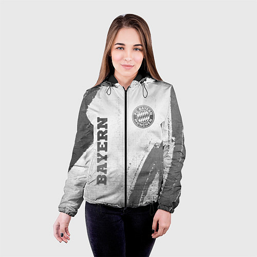 Женская куртка Bayern - white gradient вертикально / 3D-Черный – фото 4