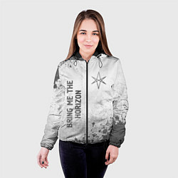 Куртка с капюшоном женская Bring Me the Horizon - white gradient вертикально, цвет: 3D-черный — фото 2