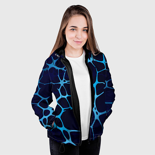Женская куртка Aqua - абстракция / 3D-Черный – фото 3