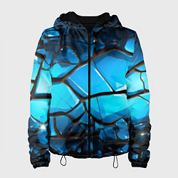 Женская куртка Синяя текстура объемных плит