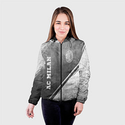 Куртка с капюшоном женская AC Milan - grey gradient вертикально, цвет: 3D-черный — фото 2