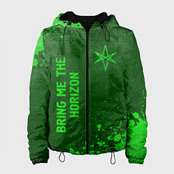Женская куртка Bring Me the Horizon - green gradient вертикально