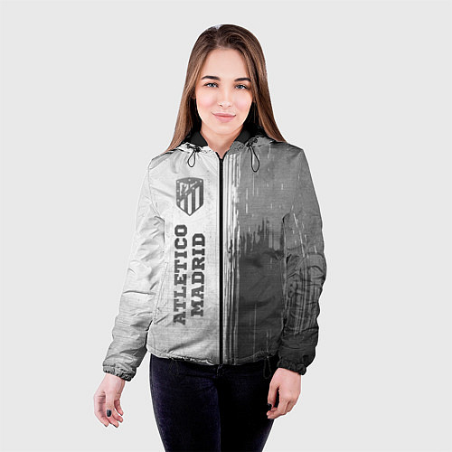 Женская куртка Atletico Madrid - white gradient по-вертикали / 3D-Черный – фото 4