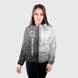 Куртка с капюшоном женская God of War - grey gradient по-вертикали, цвет: 3D-черный — фото 2