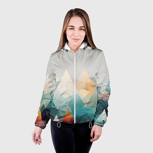 Женская куртка Разноцветный горный хребет / 3D-Белый – фото 4