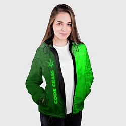 Куртка с капюшоном женская Code Geass - green gradient по-вертикали, цвет: 3D-черный — фото 2