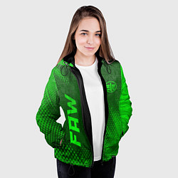 Куртка с капюшоном женская FAW - green gradient вертикально, цвет: 3D-черный — фото 2