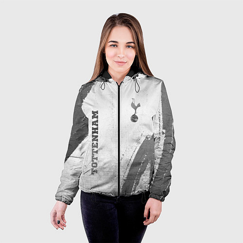 Женская куртка Tottenham - white gradient вертикально / 3D-Черный – фото 4