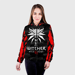 Куртка с капюшоном женская Ведьмак - волк, цвет: 3D-черный — фото 2