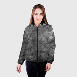 Куртка с капюшоном женская Абстракция - gray wall, цвет: 3D-черный — фото 2