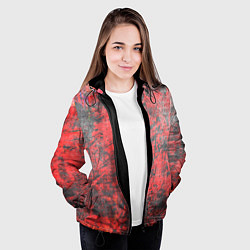 Куртка с капюшоном женская Абстракция - grunge vibe, цвет: 3D-черный — фото 2