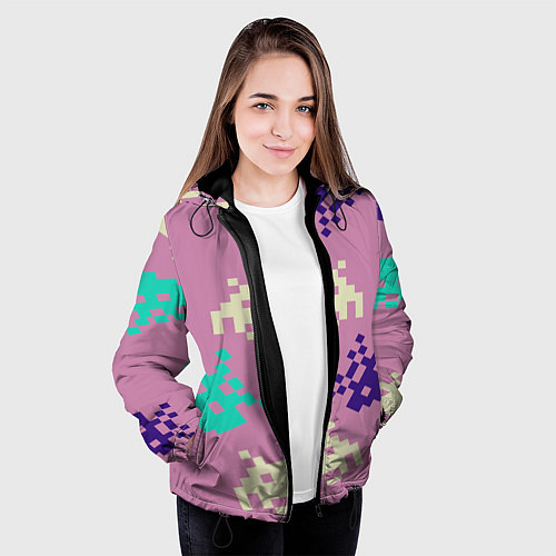 Женская куртка Пиксели фильтр / 3D-Черный – фото 3