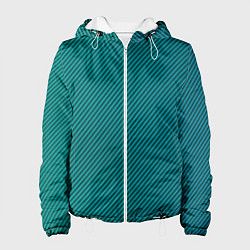 Куртка с капюшоном женская Бирюзовый перелив, цвет: 3D-белый