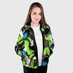 Куртка с капюшоном женская Объемный камуфляж из слоев, цвет: 3D-черный — фото 2
