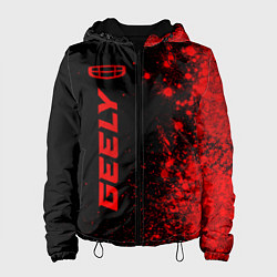 Куртка с капюшоном женская Geely - red gradient по-вертикали, цвет: 3D-черный