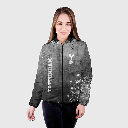 Женская куртка Tottenham - grey gradient вертикально / 3D-Черный – фото 4