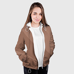 Куртка с капюшоном женская Мокко Мусс однотонный с полосой, цвет: 3D-белый — фото 2