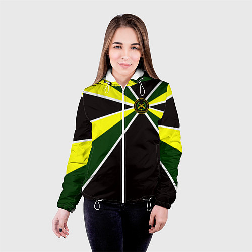 Женская куртка Мотострелковые войска: шеврон без текста / 3D-Белый – фото 4