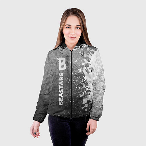 Женская куртка Beastars - grey gradient по-вертикали / 3D-Черный – фото 4
