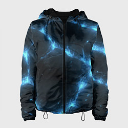 Куртка с капюшоном женская Синий свет из черной плиты, цвет: 3D-черный