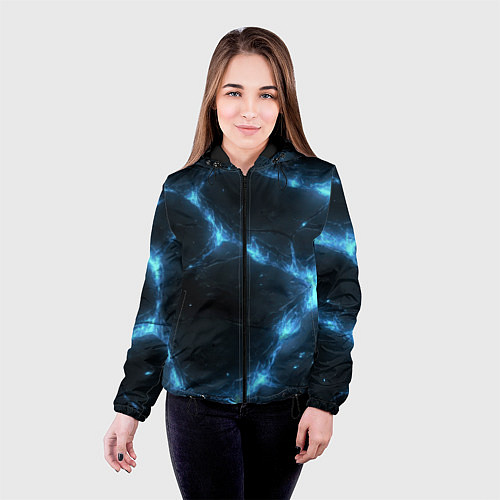 Женская куртка Синий свет из черной плиты / 3D-Черный – фото 4