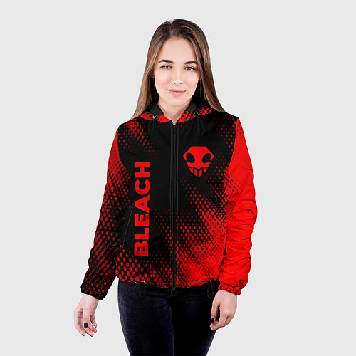 Женская куртка Bleach - red gradient вертикально / 3D-Черный – фото 4