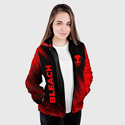 Куртка с капюшоном женская Bleach - red gradient вертикально, цвет: 3D-черный — фото 2
