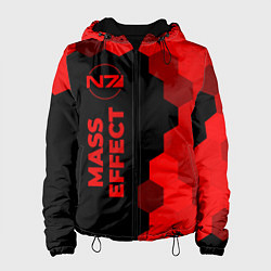 Куртка с капюшоном женская Mass Effect - red gradient по-вертикали, цвет: 3D-черный