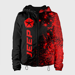 Куртка с капюшоном женская Jeep - red gradient по-вертикали, цвет: 3D-черный