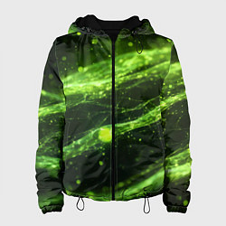 Женская куртка Текстура зеленая жидкость