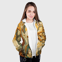 Куртка с капюшоном женская Дерево в японском стиле, цвет: 3D-белый — фото 2