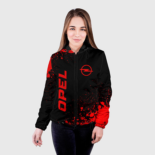 Женская куртка Opel - red gradient вертикально / 3D-Черный – фото 4
