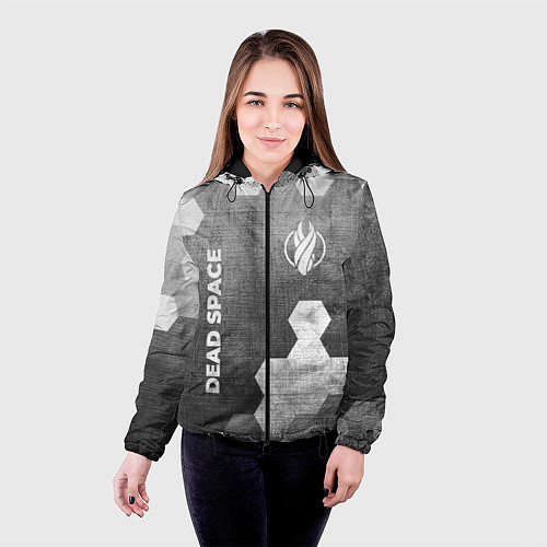 Женская куртка Dead Space - grey gradient вертикально / 3D-Черный – фото 4