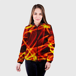 Куртка с капюшоном женская Огненный трек, цвет: 3D-черный — фото 2