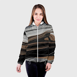 Куртка с капюшоном женская Движение песка, цвет: 3D-белый — фото 2