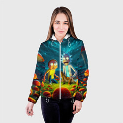Куртка с капюшоном женская Rick and Morty on the fly agaric planet, цвет: 3D-белый — фото 2