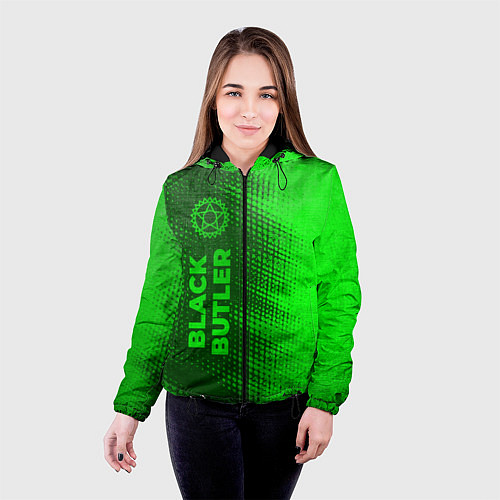 Женская куртка Black Butler - green gradient по-вертикали / 3D-Черный – фото 4