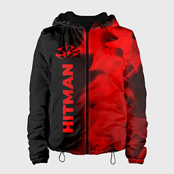 Куртка с капюшоном женская Hitman - red gradient по-вертикали, цвет: 3D-черный