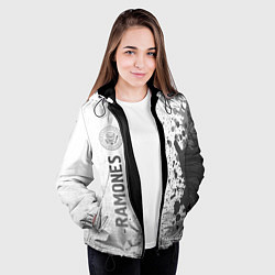 Куртка с капюшоном женская Ramones - white gradient по-вертикали, цвет: 3D-черный — фото 2